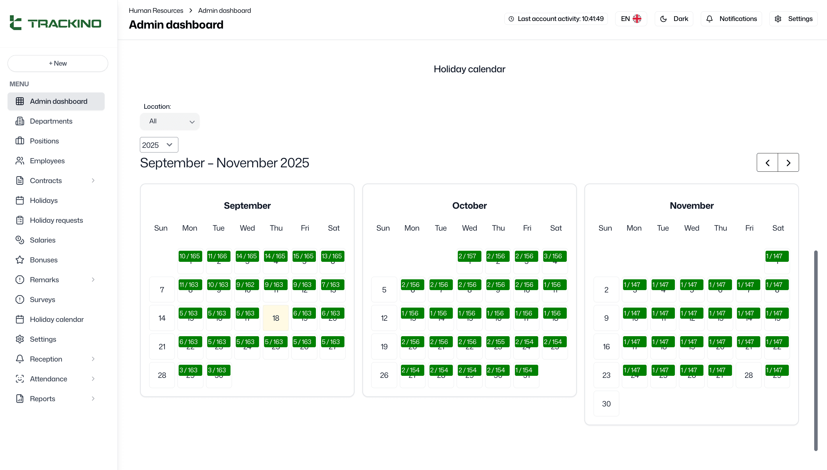 Calendar app screenshot