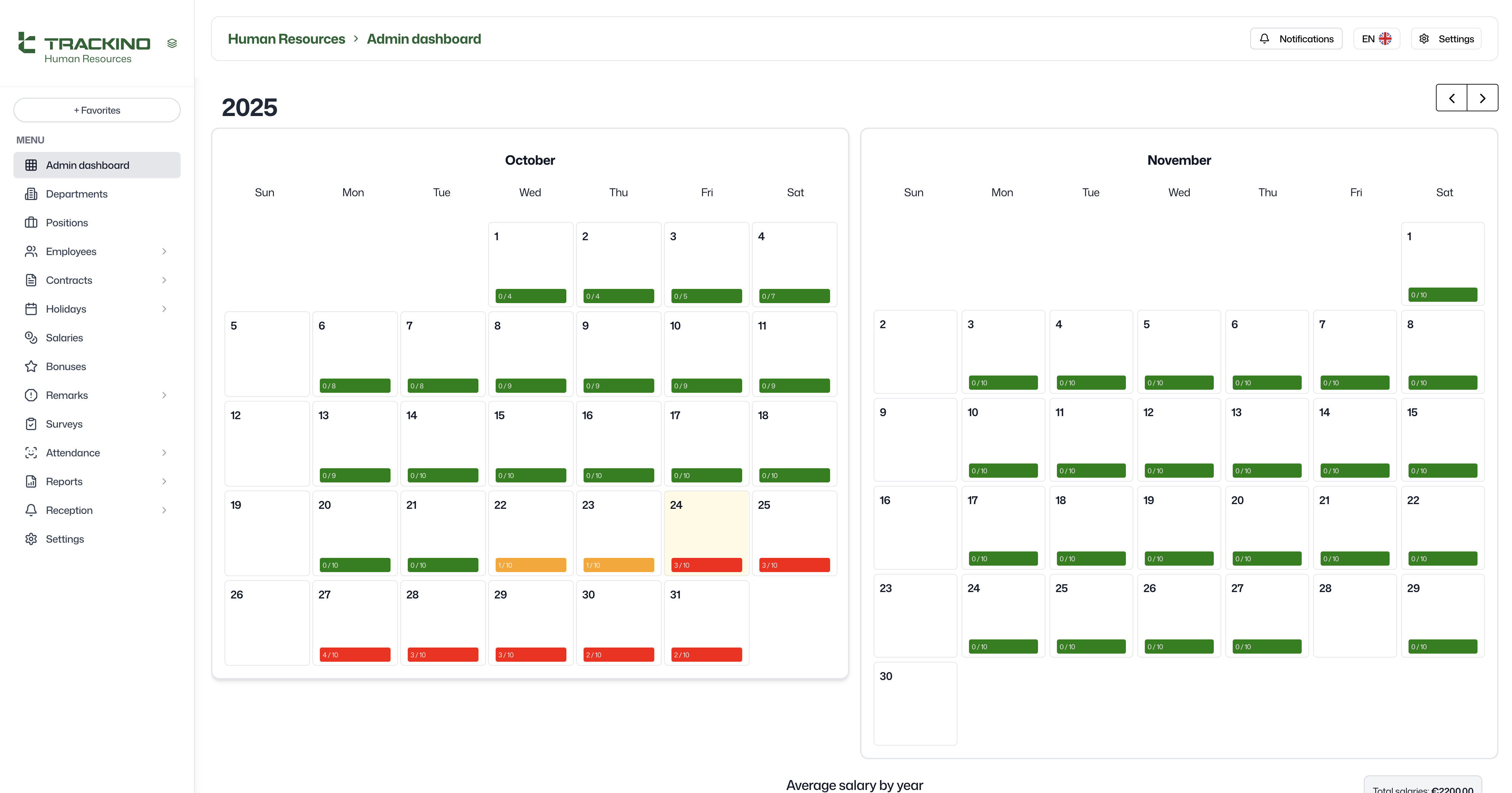 Calendar app screenshot